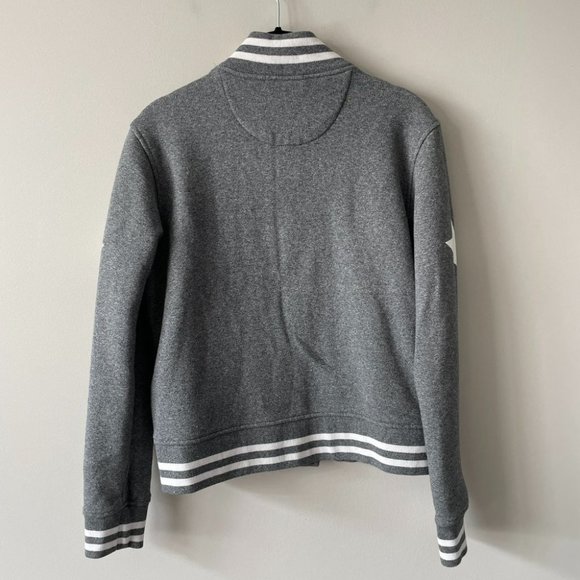 Paul Frank Varsity Jacket Button Front Collared Gray White Large - Picture 3 of 9